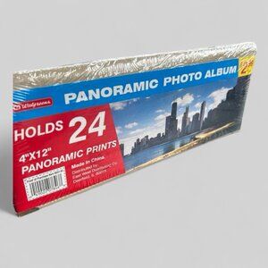 Vintage deadstock panoramic photo album organizer 4 x 12 holds 24
